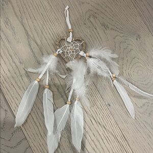 Heart-Shaped Dreamcatcher with White Feathers